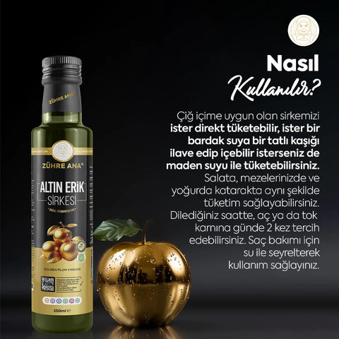 Zühre Ana Altın Erik Sirkesi Doğal Fermantasyon